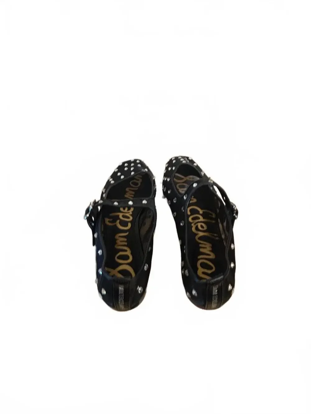 Sam Edelman Women's Black Mary Jane Flats with Rhinestone Accents NWT